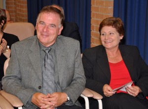 Marie-Louise Muscate from the Fiducian Financial Services, sponsors of the Maltese Welfare (NSW) Inc, with husband Frank among the audience